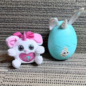 Zuru Rainbocorn Pink and White Plush Toy with Egg lot (2)